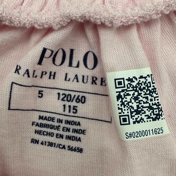 NEW Polo Ralph Lauren Top Girls 5 Pink Eyelet Embroidered Cotton Jersey Ruffle - Picture 3 of 7